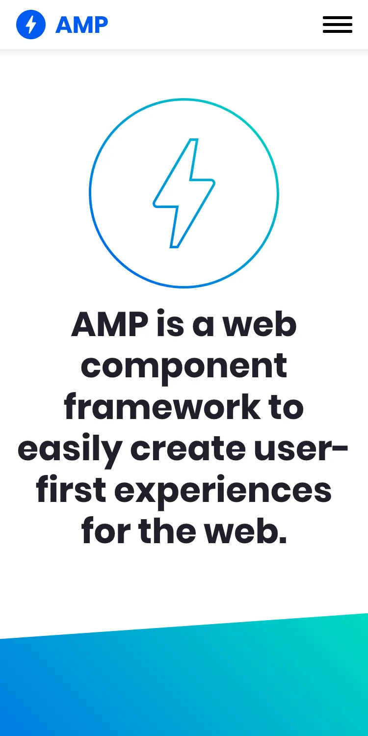 Screenshot of AMP.dev