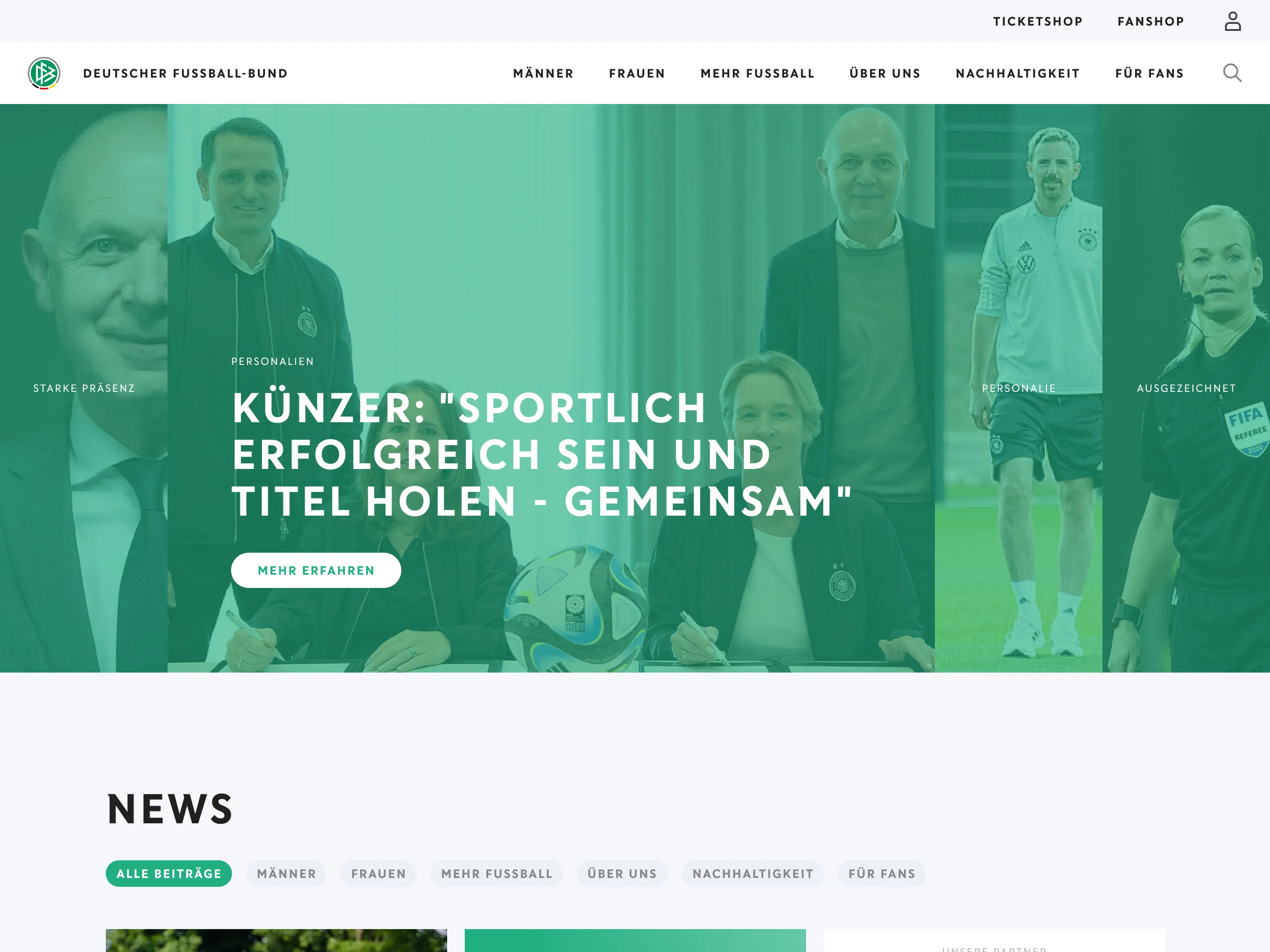 Screenshot of DFB.de