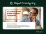 A preview image of the prototype with the headline "Rapid prototyping" and the statement "It works."